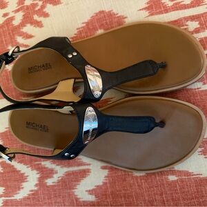 Michael Kors Black and Brown Women's Sandals